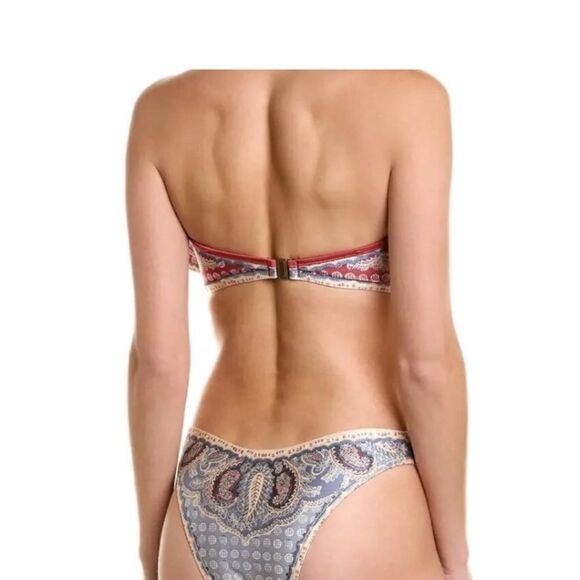 NWT ZIMMERMANN Vitali paisley-print ruffled bandeau bikini, size 4/XL - Picture 9 of 14